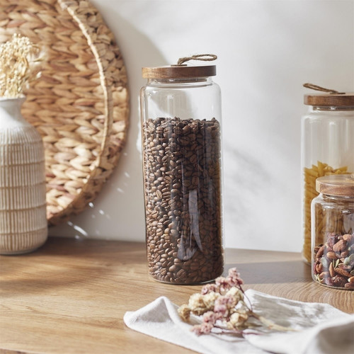 Glass Storage Jar with Acacia Wood Lid 27.5cm