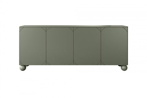 Cabinet Sonatia II 200 cm, with 2 internal drawers, olive