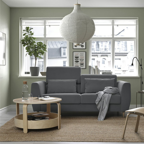 SLATORP 2-seat sofa, Hakebo dark grey
