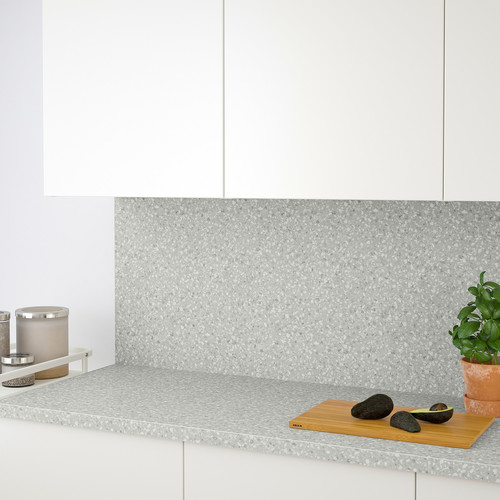 SÄLJAN Worktop, light grey mineral effect, laminate, 186x3.8 cm