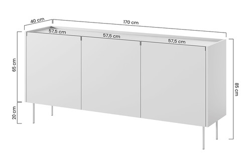 Three-Door Cabinet Desin 170, cashmere/nagano oak