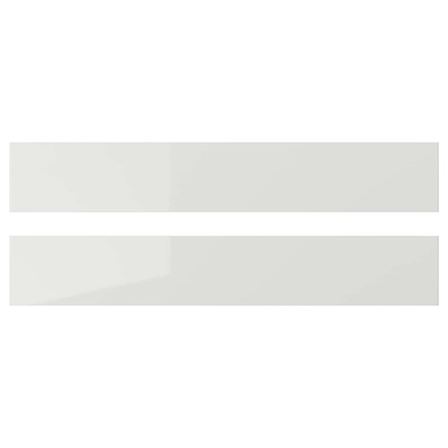 RINGHULT Drawer front, high-gloss light grey, 60x10 cm, 2 pack