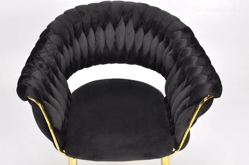 Designer Glamour Chair IRIS LUX, black