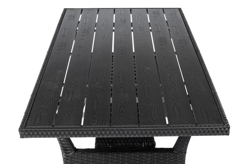 Garden Corner Sofa Set with Table, black