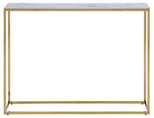 Console Table Alisma, white marble, gold