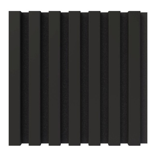 Lamella Mini Wall Panel Vertical Line 300 x 300 mm, black/black uni, felt