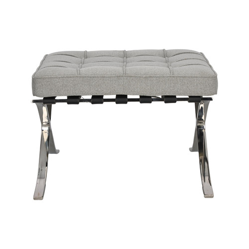 Footstool BA1, fabric, light grey