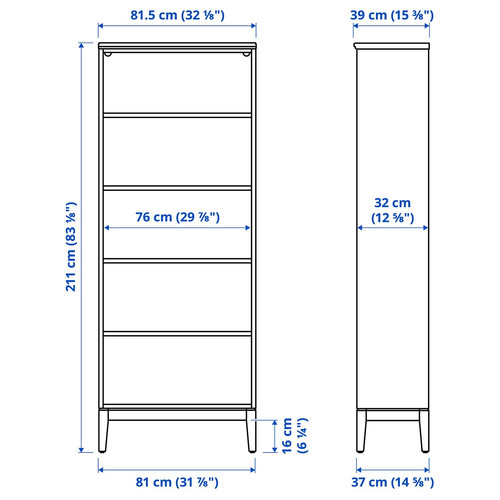 IDANÄS TV storage combination, white, 325x40x211 cm