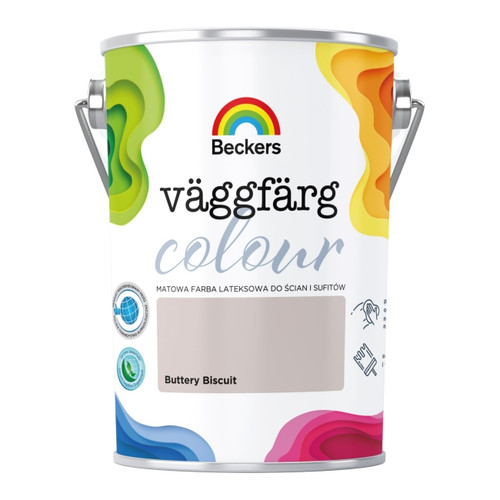 Beckers Matt Latex Paint Vaggfarg Colour 5l buttery biscuit