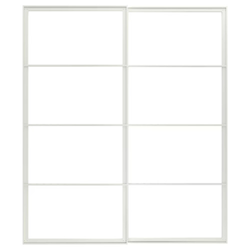 PAX Pair of sliding door frames w rail, white, 200x236 cm
