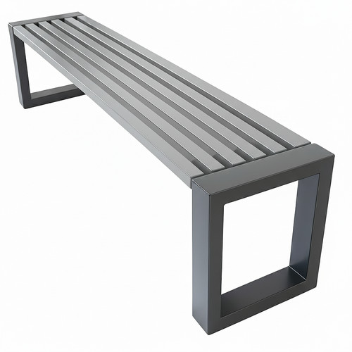 Architectural Metal Garden Bench Bold 150cm, black-grey