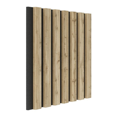 Lamella Mini Wall Panel Vertical Line 300 x 300 mm, black/wotan oak