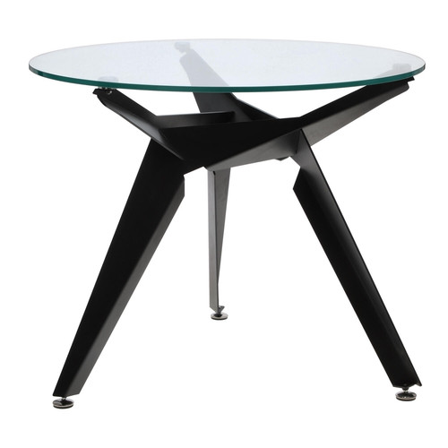 Dining Table Troy 90cm, transparent/black