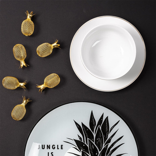 Plate Pearl Gold 20cm, white