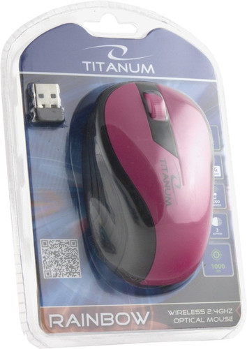 Esperanza Wireless Optical Mouse 1000DPI TM114P, pink-black