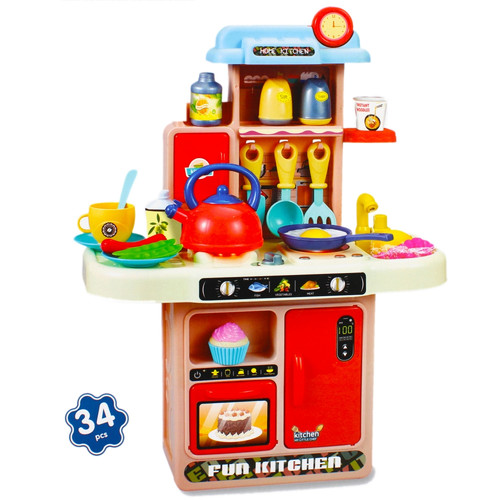 Deluxe Kitchen Playset with 34 Accessories, Light & Sound 3+