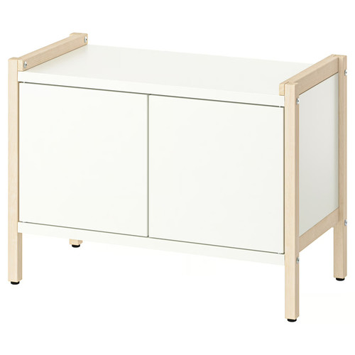 EKENABBEN Cabinet, aspen/white, 70x35x51 cm