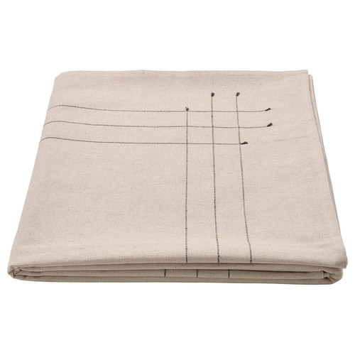 VÅRARV Tablecloth, dark grey/natural, 145x240 cm