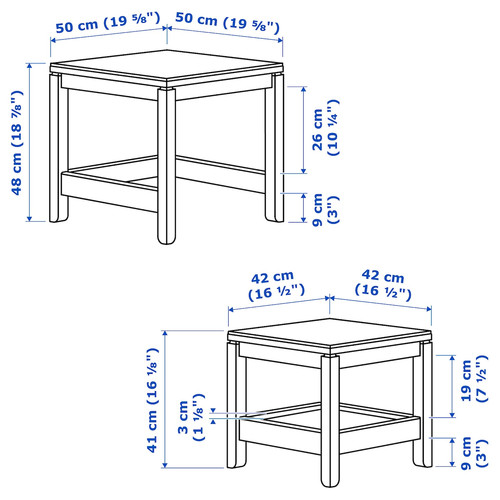 HAVSTA Nest of tables, set of 2, white