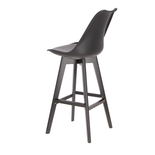 Bar Stool Norden, wood black high PP, black