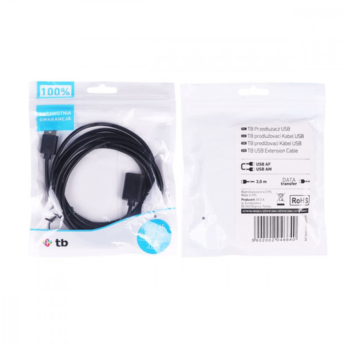 TB Extension Cable USB AM-AF 1.8m black