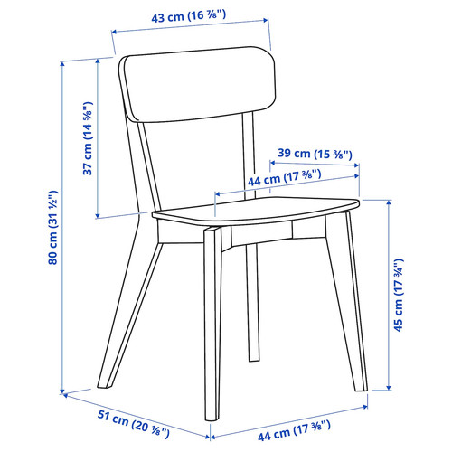 SKANSNÄS / LISABO Table and 4 chairs, light beech veneer/ash, 150/205 cm