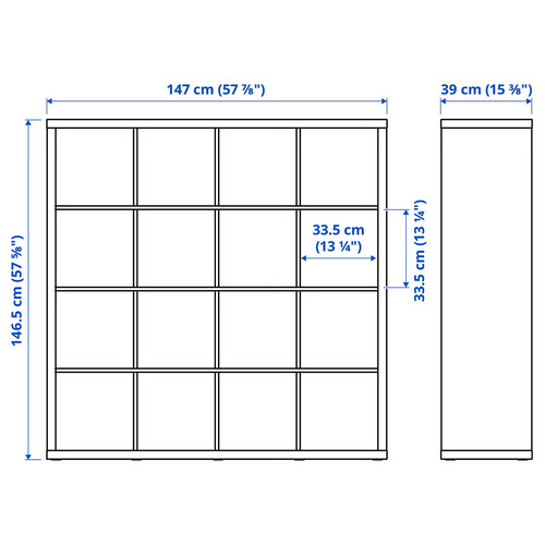 KALLAX / LAGKAPTEN Desk combination, black/black-brown, 147x159x147 cm