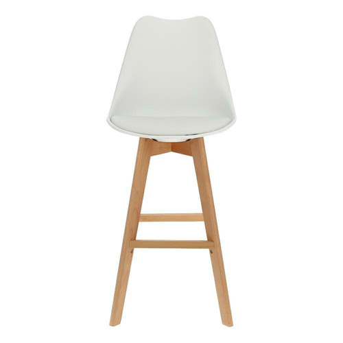 Bar Stool Norden Wood, high, PP, white