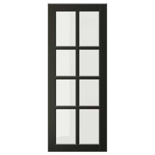 BODBYN Glass door, black, 40x100 cm