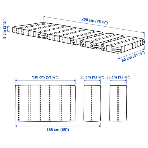 NATTSMYG Foam mattress for extendable bed, 80x200 cm