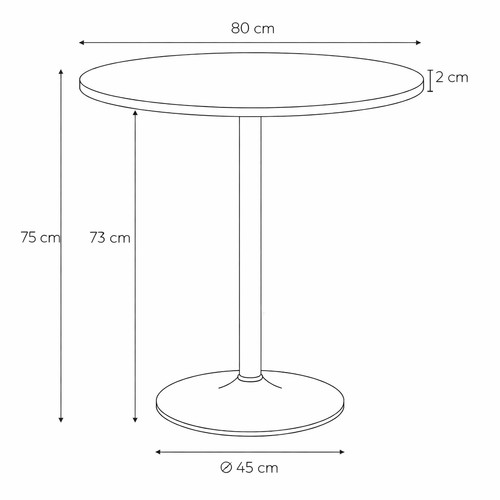 Table Hvar 80cm, black