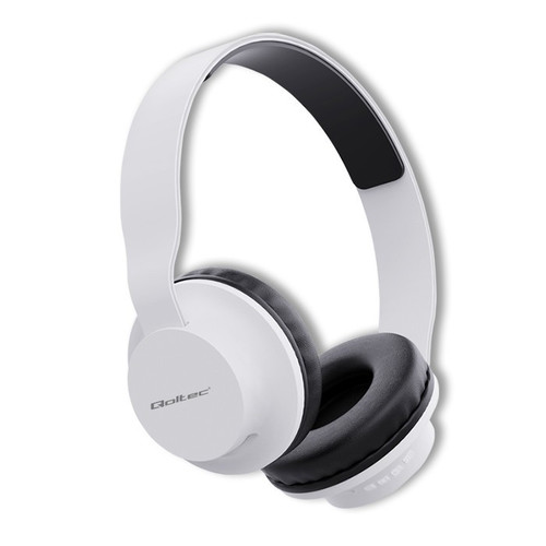 Qoltec Wireless Headset Headphones with Microphone BT 5.0 JL, white