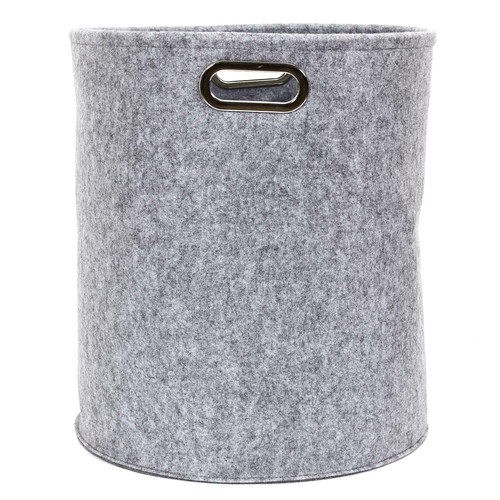 Felt Boxes Set of 2pcs, round, grey