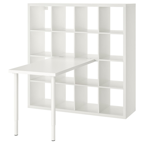 KALLAX / LINNMON Desk combination, white, 147x139x147 cm