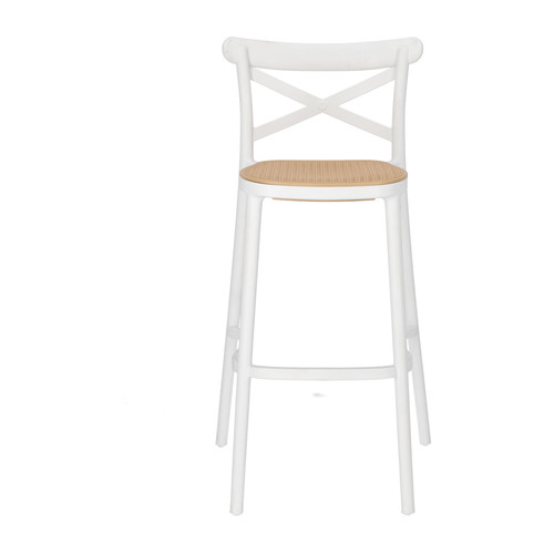 Bar Stool with Backrest Moreno, white