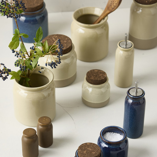BRUGDHAJ Jar with lid, beige, 0.3 l