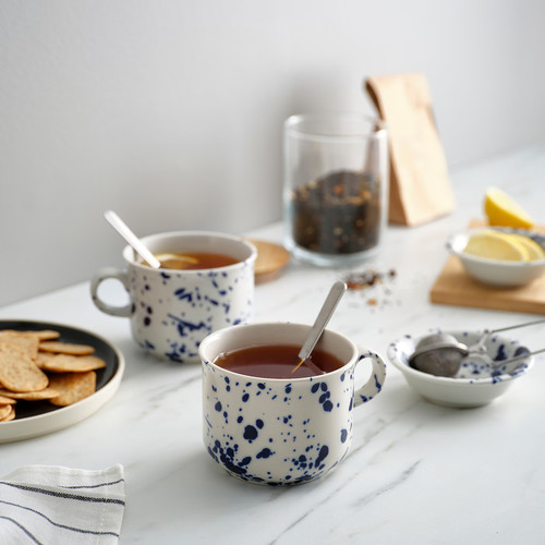 SILVERSIDA Mug, patterned/blue, 40 cl