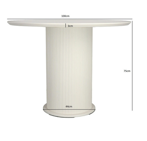 Table Elia 100cm, round, white