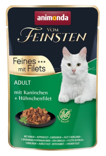 Animonda vom Feinsten Cat Adult Rabbit & Chicken Fillet Pouch 85g