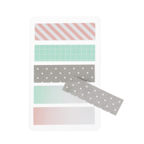 Removable Self-stick Notes Pastel 13x44mm, 5x 25pcs