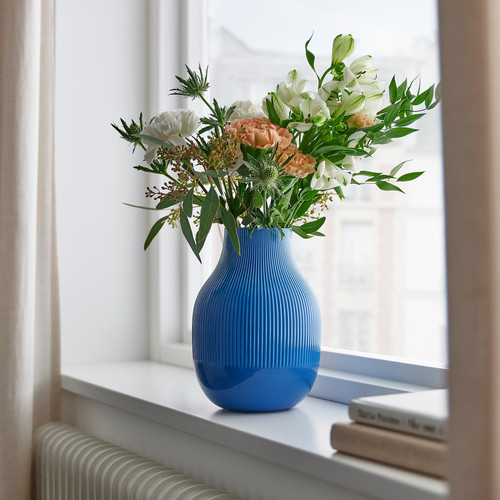 GRADVIS Vase, blue, 21 cm