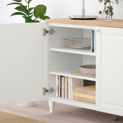BESTÅ Storage combination with doors, white, Smeviken/Kabbarp white, 120x42x76 cm