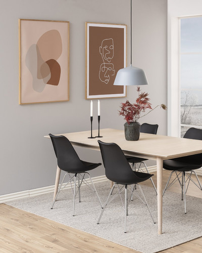 Chair Eris, 1pc, PP/faux leather, black/chrome