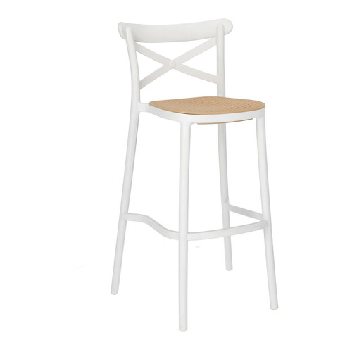 Bar Stool with Backrest Moreno, white