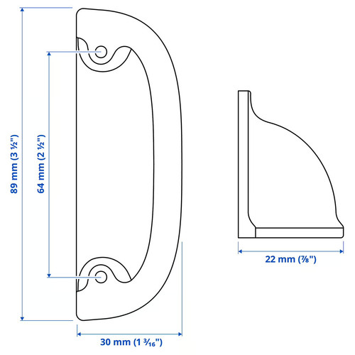 ENERYDA Cup handle, brass-colour, 89 mm