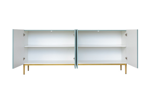 Four-Door Cabinet Nicole 200cm, sage, gold legs