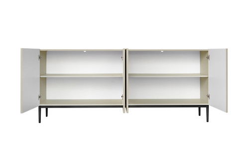 Four-Door Cabinet Nicole 200cm, cashmere, black legs