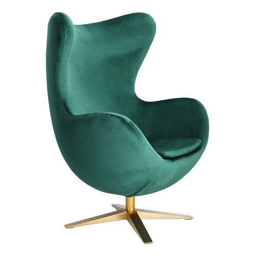 Armchair Egg Velvet Gold, dark green