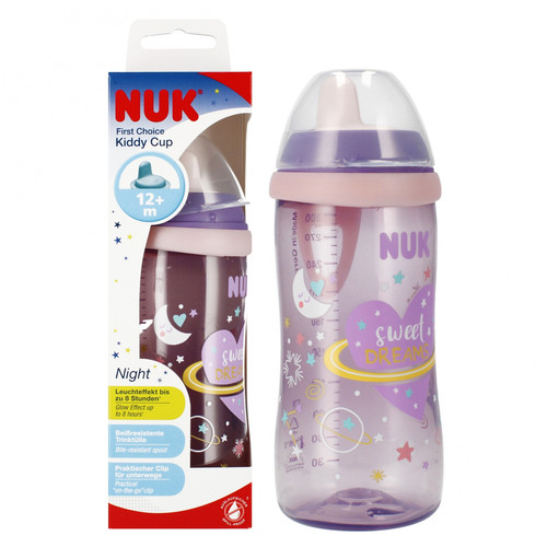 NUK First Choice Kiddy Cup Night 300ml 12m+, lilac