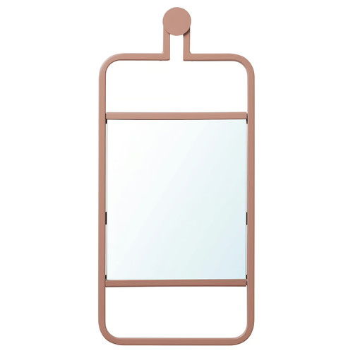 GRANVÅG Mirror, wall hanging/pink, 22x48 cm